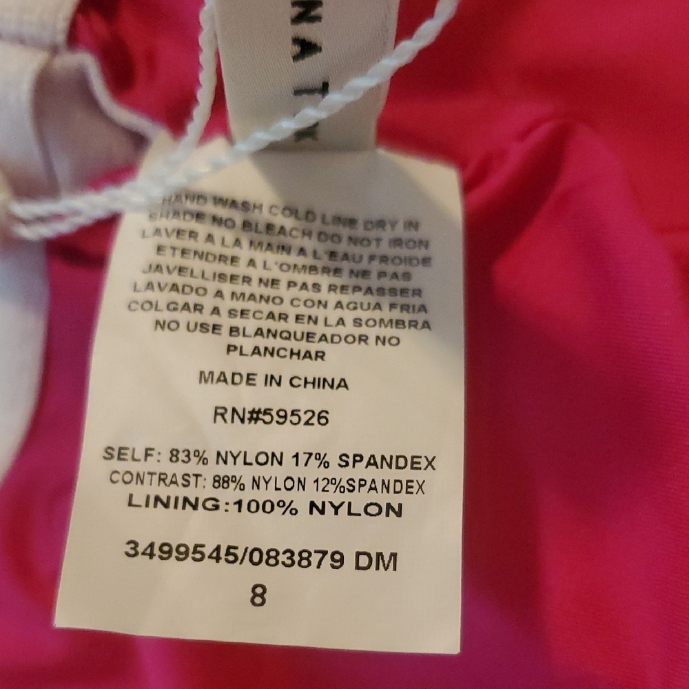 Trina Turk Pink Ruffled Tankini Top Sz 8 - Picture 6 of 6